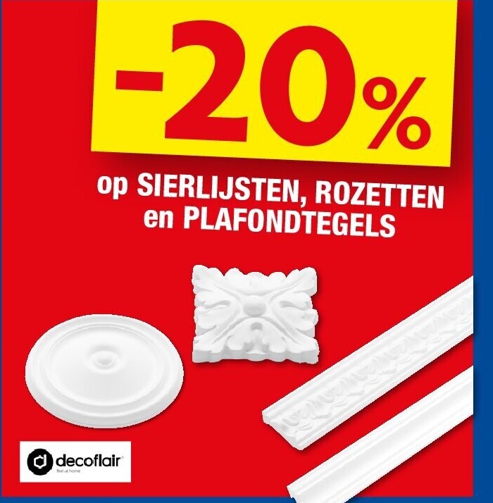 op SIERLIJSTEN, ROZETTEN en PLAFONDTEGELS