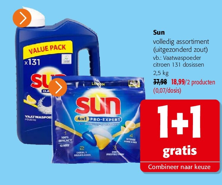 Sun Vaatwaspoeder citroen 131 dosissen 2,5 kg