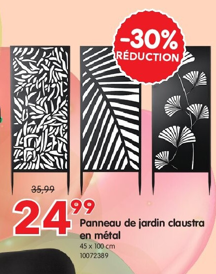 Panneau de jardin claustra en métal