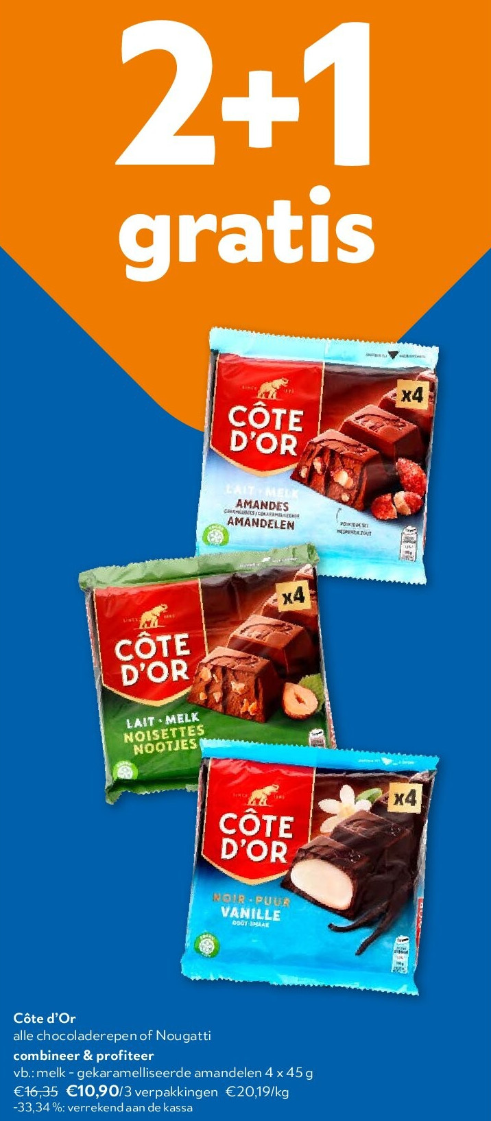 Côte d’Or melk - gekaramelliseerde amandelen 4 x 45 g