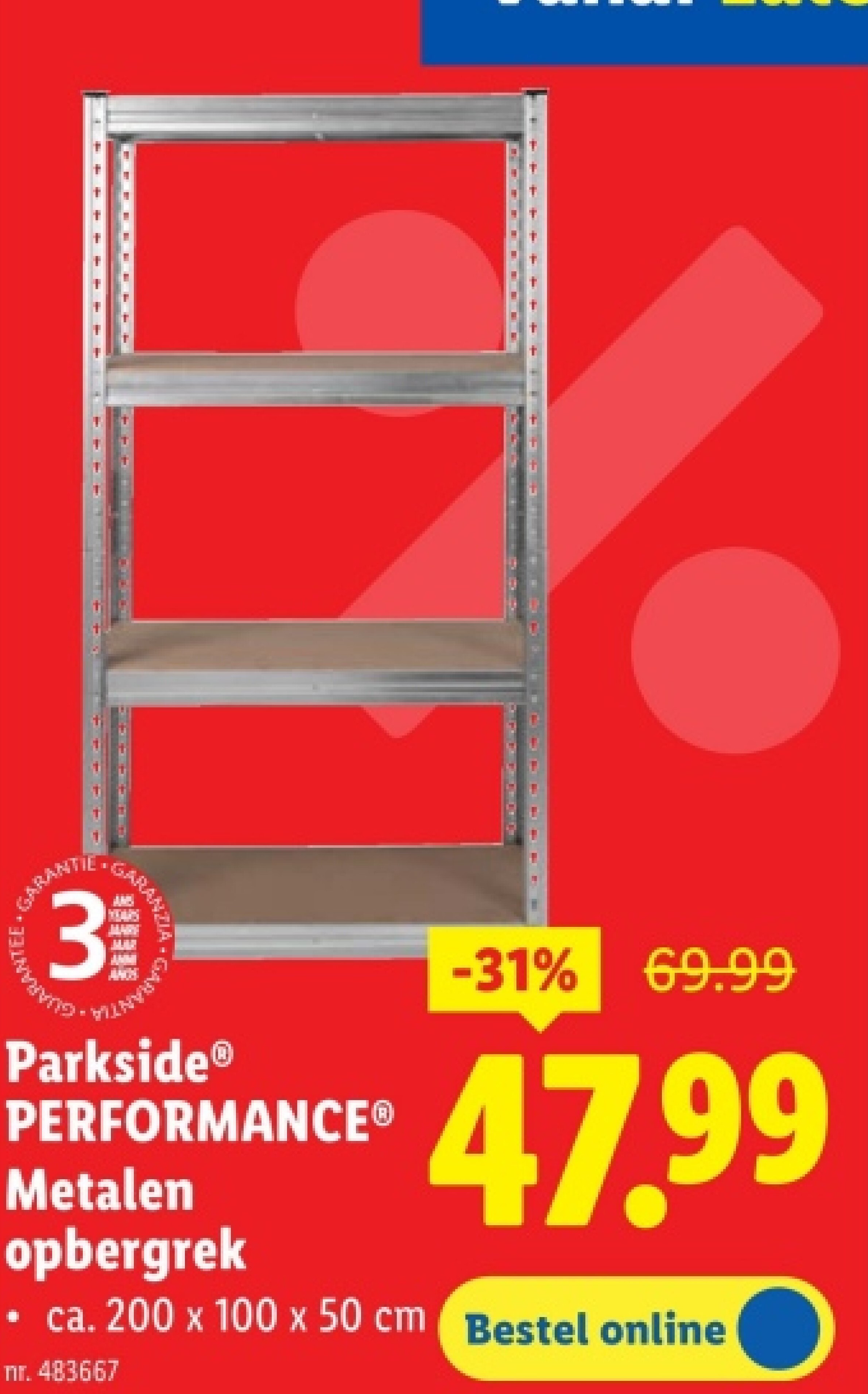 Metalen opbergrek