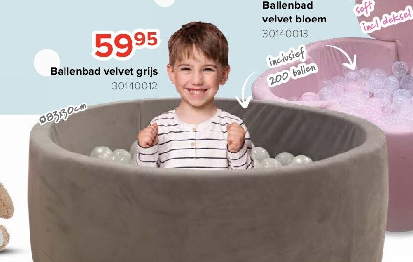 Ballenbad velvet grijs