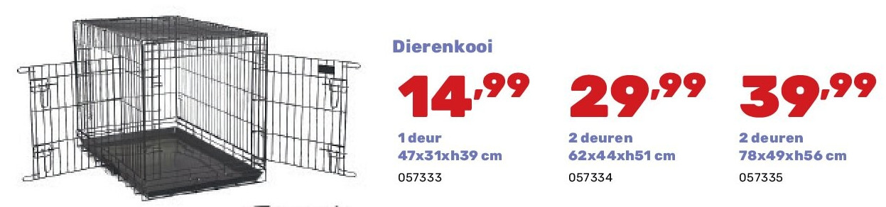 Dierenkooi 1 deur 47x31xh39 cm