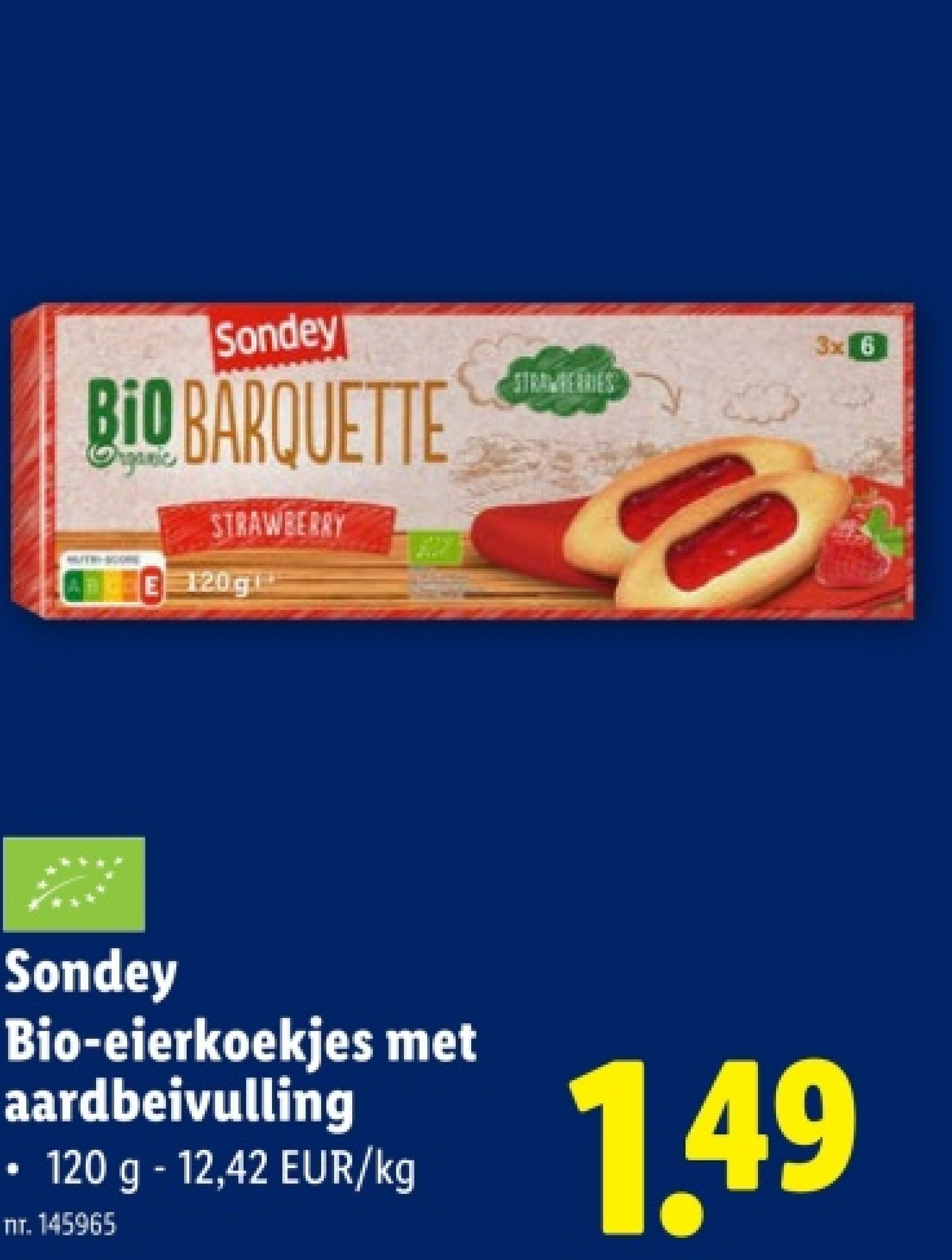 Bio-eierkoekjes met aardbeivulling