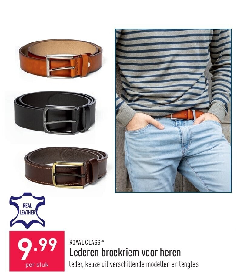 Lederen broekriem voor heren