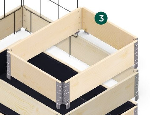 Moestuinbak zwart/naturel 80x60cm