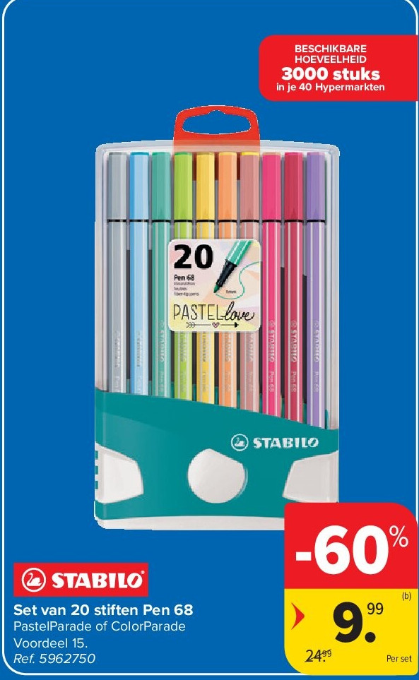 Set van 20 stiften Pen 68