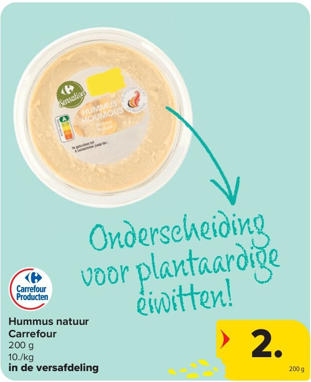 Hummus natuur Carrefour
