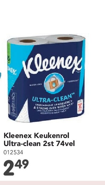 Kleenex Keukenrol Ultra-clean 2st 74vel 012534