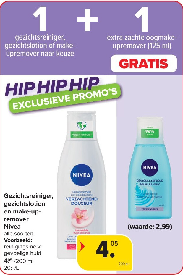 Gezichtsreiniger, gezichtslotion en make-upremover Nivea
