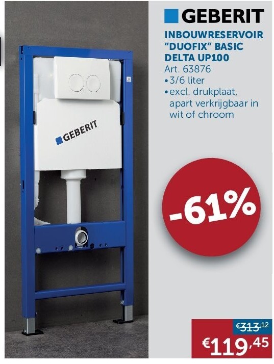 INBOUWRESERVOIR "DUOFIX" BASIC DELTA UP100