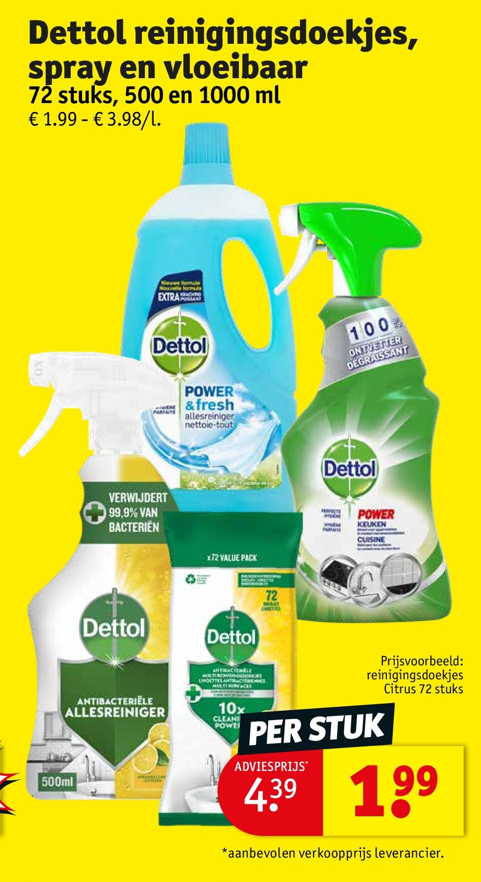 Dettol reinigingsdoekjes, spray en vloeibaar