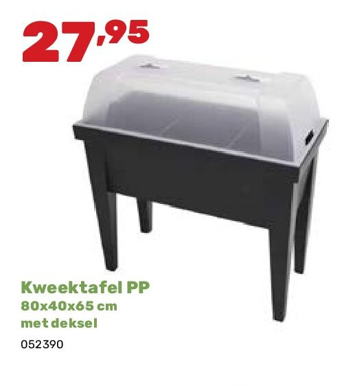 Kweektafel PP 80x40x65 cm met deksel