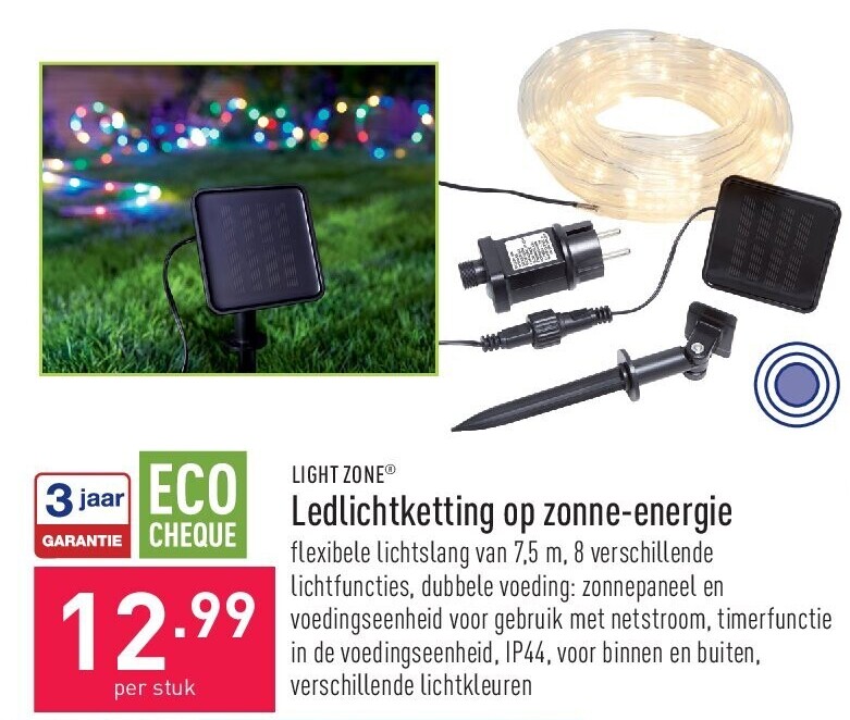 Ledlichtketting op zonne-energie