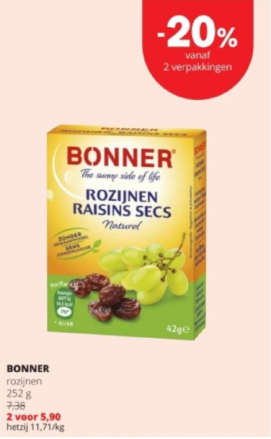 BONNER rozijnen 252 g