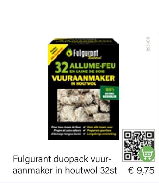 Fulgurant duopack vuuraanmaker in houtwol 32st