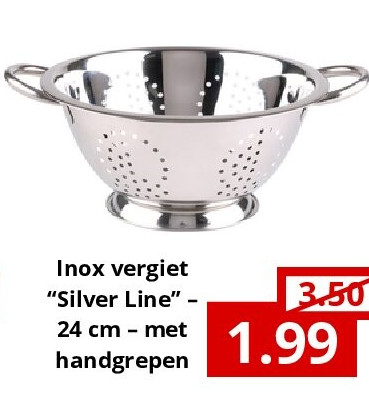 Inox vergiet “Silver Line” – 24 cm – met handgrepen