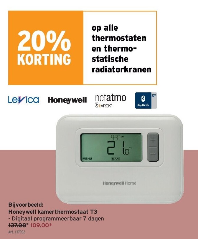 Honeywell kamerthermostaat T3