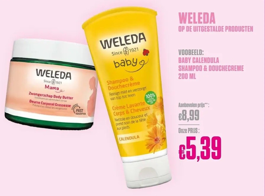 WELEDA OP DE UITGESTALDE PRODUCTEN