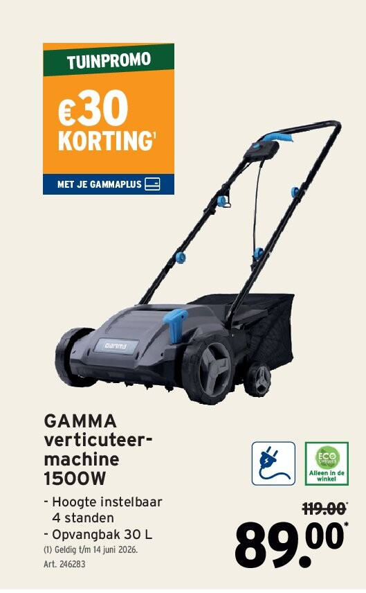 GAMMA verticuteermachine 1500W