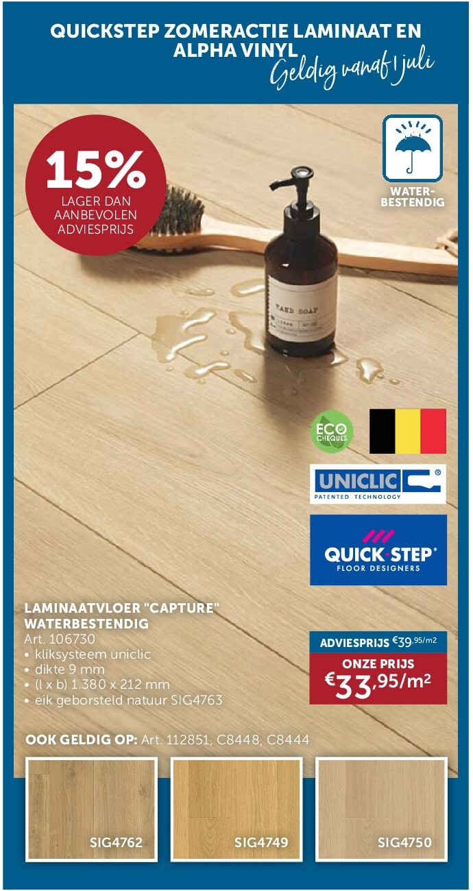 LAMINAATVLOER "CAPTURE" WATERBESTENDIG