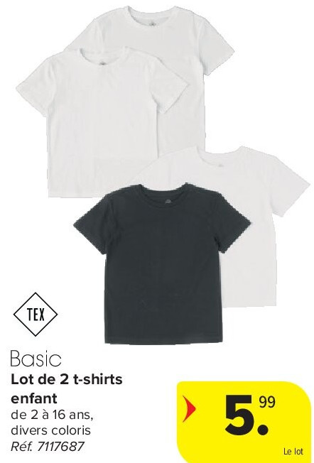 Lot de 2 t-shirts enfant