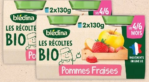 Les Récoltes Bio compotes pommes fraises
