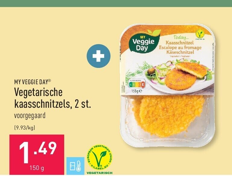 Vegetarische kaasschnitzels, 2 st.