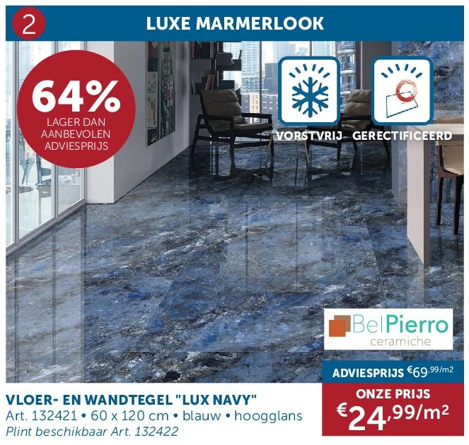 VLOER- EN WANDTEGEL "LUX NAVY"