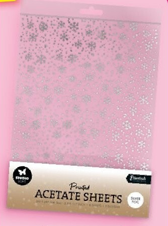 Printed Acetate Sheets Silver Foil