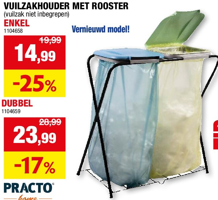 VUILZAKHOUDER MET ROOSTER