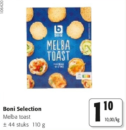 Boni Selection Melba toast ± 44 stuks 110 g