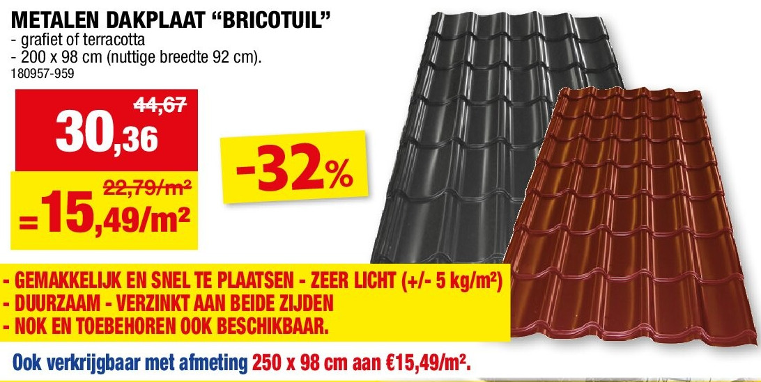 METALEN DAKPLAAT “BRICOTUIL”