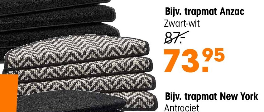 trapmat Anzac Zwart-wit