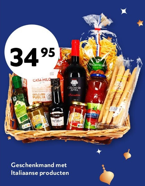 Geschenkmand met Italiaanse producten