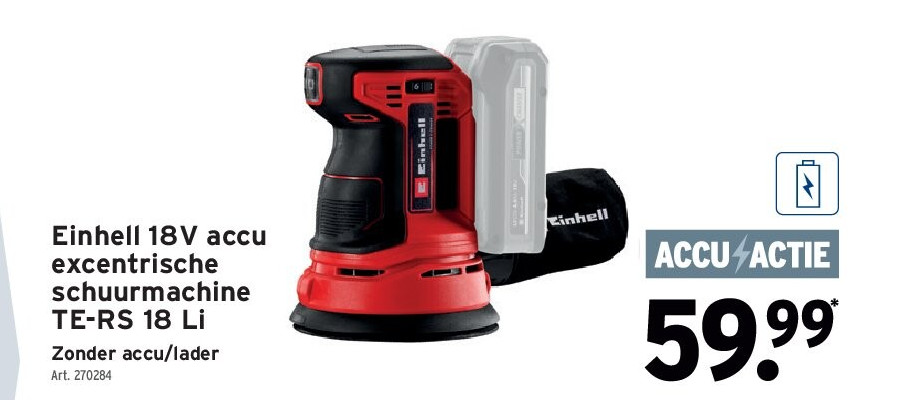 Einhell 18V accu excentrische schuurmachine TE-RS 18 Li