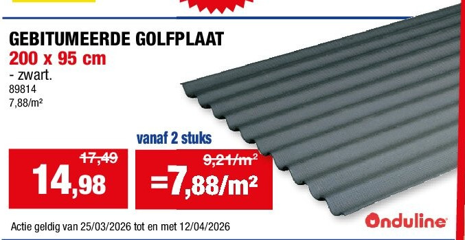 GEBITUMEERDE GOLFPLAAT 200 x 95 cm