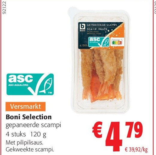Boni Selection gepaneerde scampi 4 stuks 120 g