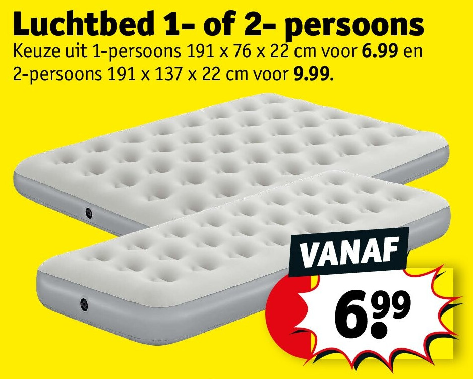 Luchtbed 1- of 2- persoons