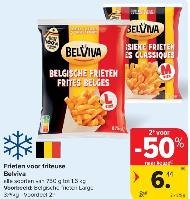 Frieten voor friteuse Belviva