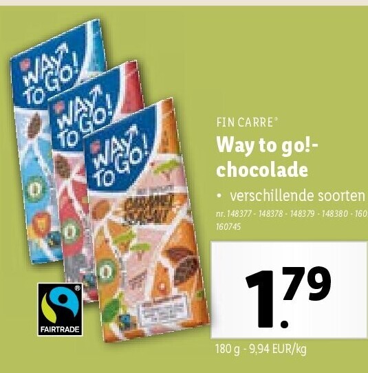 Way to go!- chocolade