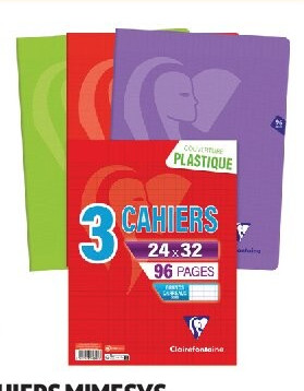 Lot de 7 cahiers polypro 17x22 cm, Seyès, 96 pages