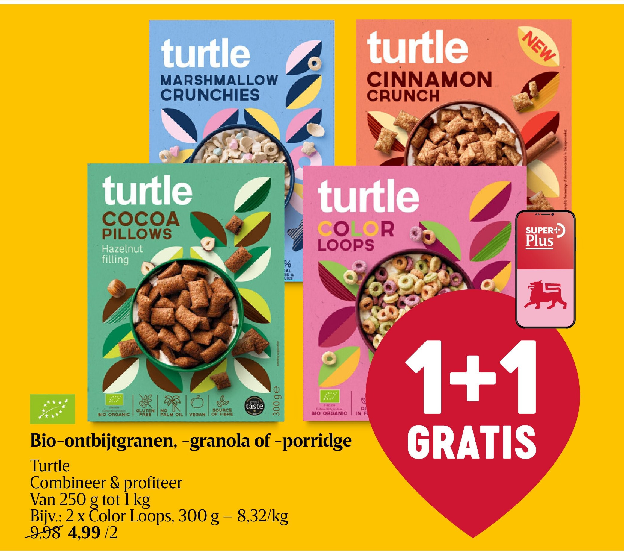 Bio-ontbijtgranen, -granola of -porridge