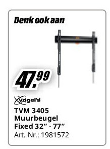 TVM 3405 Muurbeugel Fixed 32” - 77”