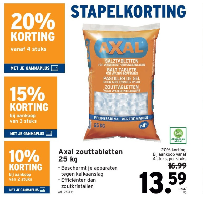Axal zouttabletten 25 kg