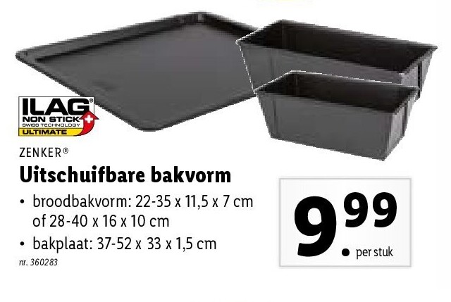 Uitschuifbare bakvorm