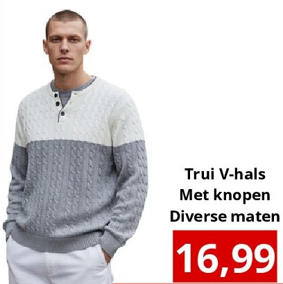 Trui V-hals Met knopen Diverse maten