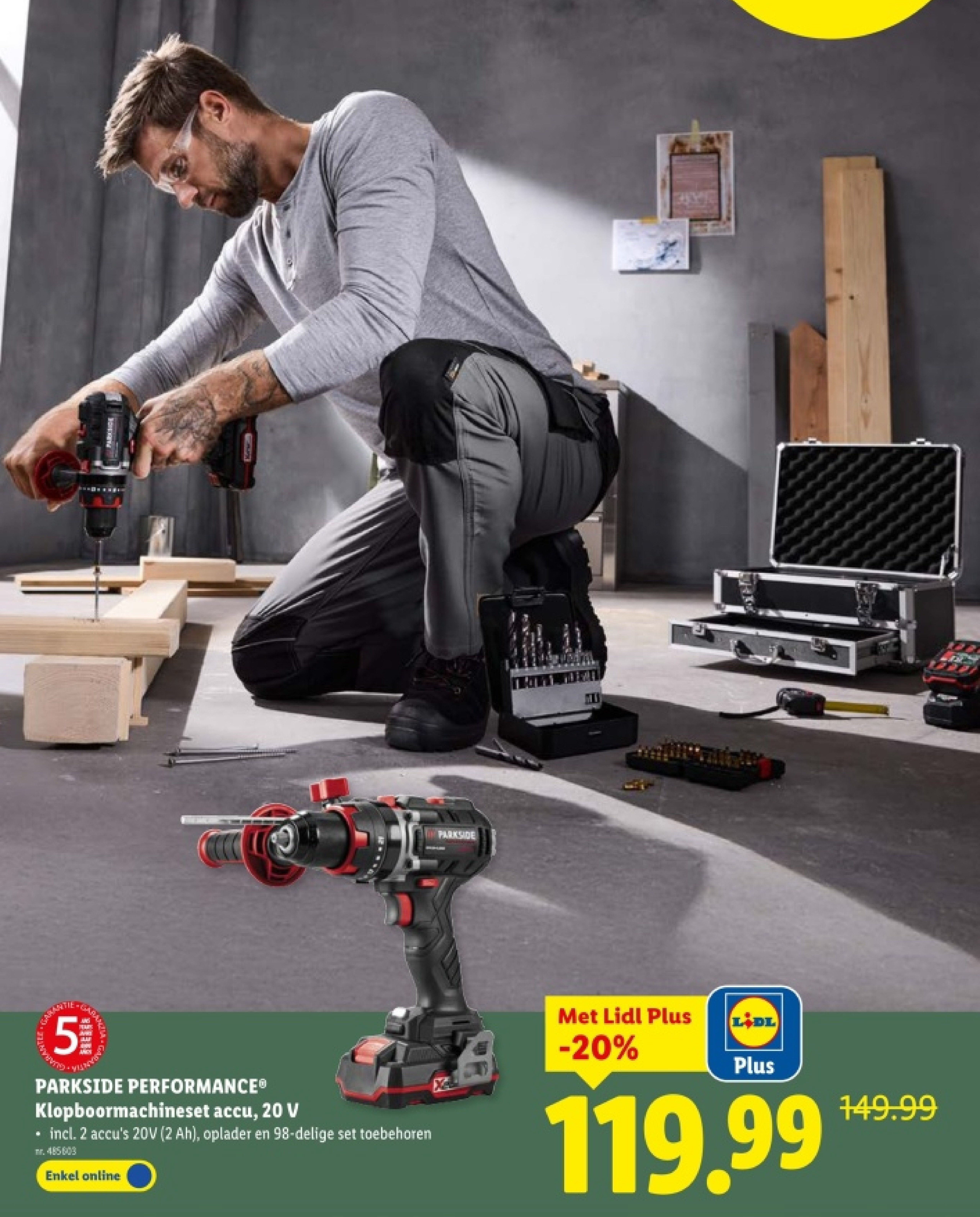 Klopboormachineset accu, 20 V