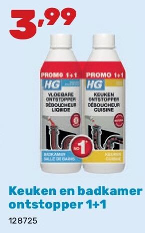 Keuken en badkamer ontstopper 1+1