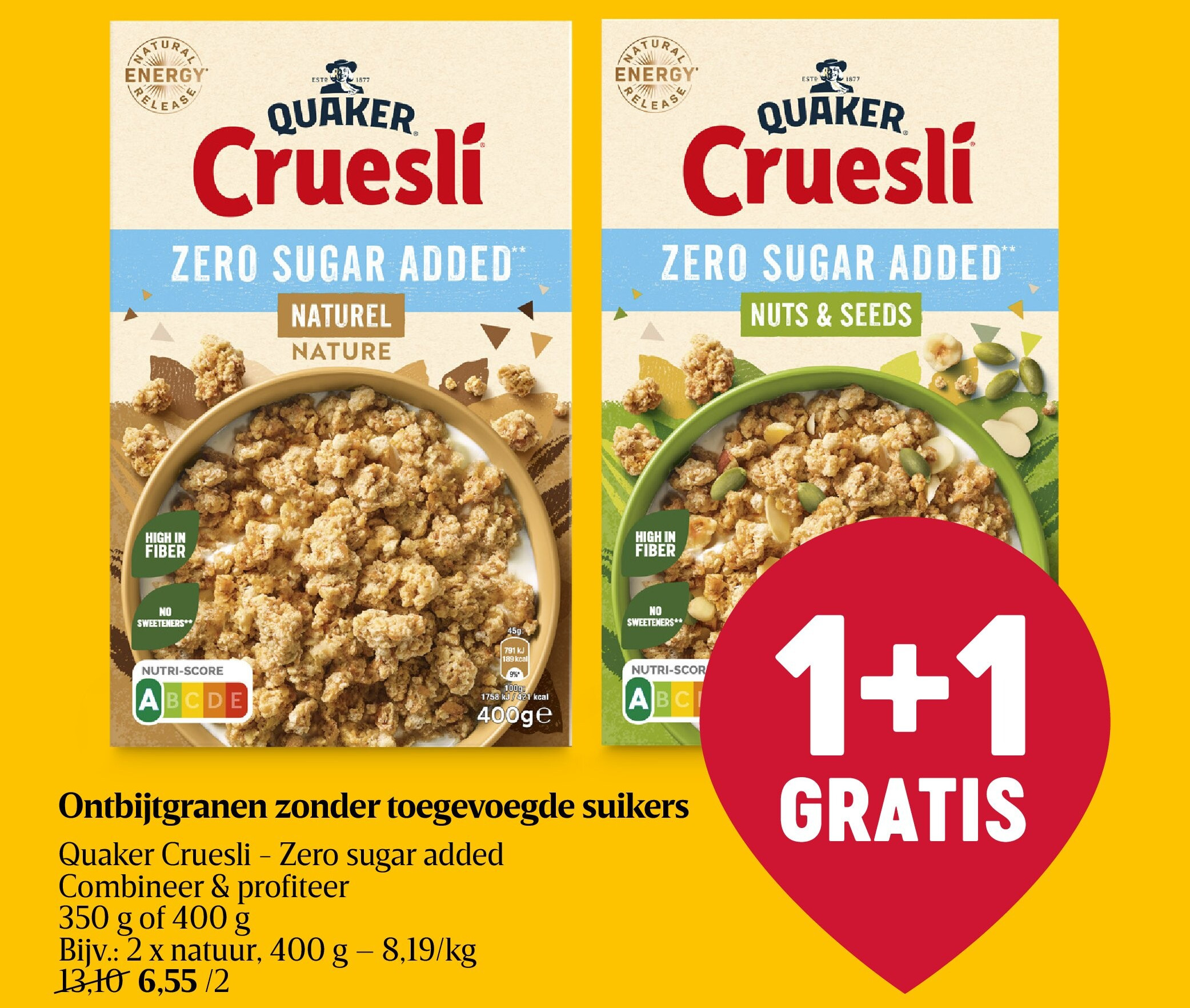 Ontbijtgranen zonder toegevoegde suikers